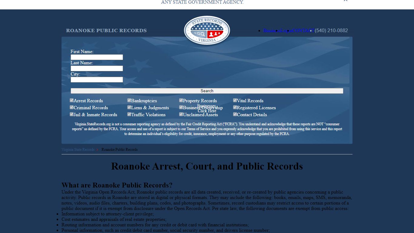 Roanoke Arrest and Public Records | Virginia.StateRecords.org