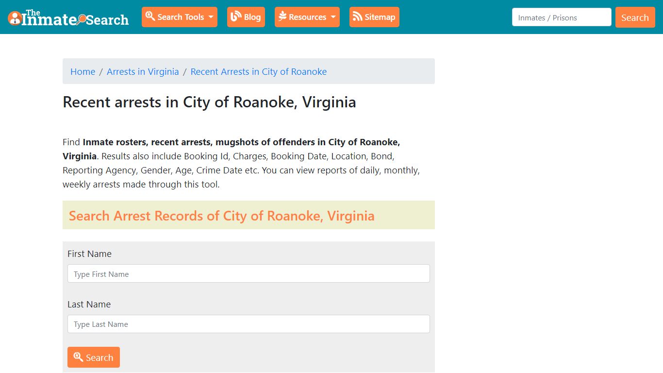 Recent arrests in City of Roanoke, Virginia | Mugshots, Rosters ...