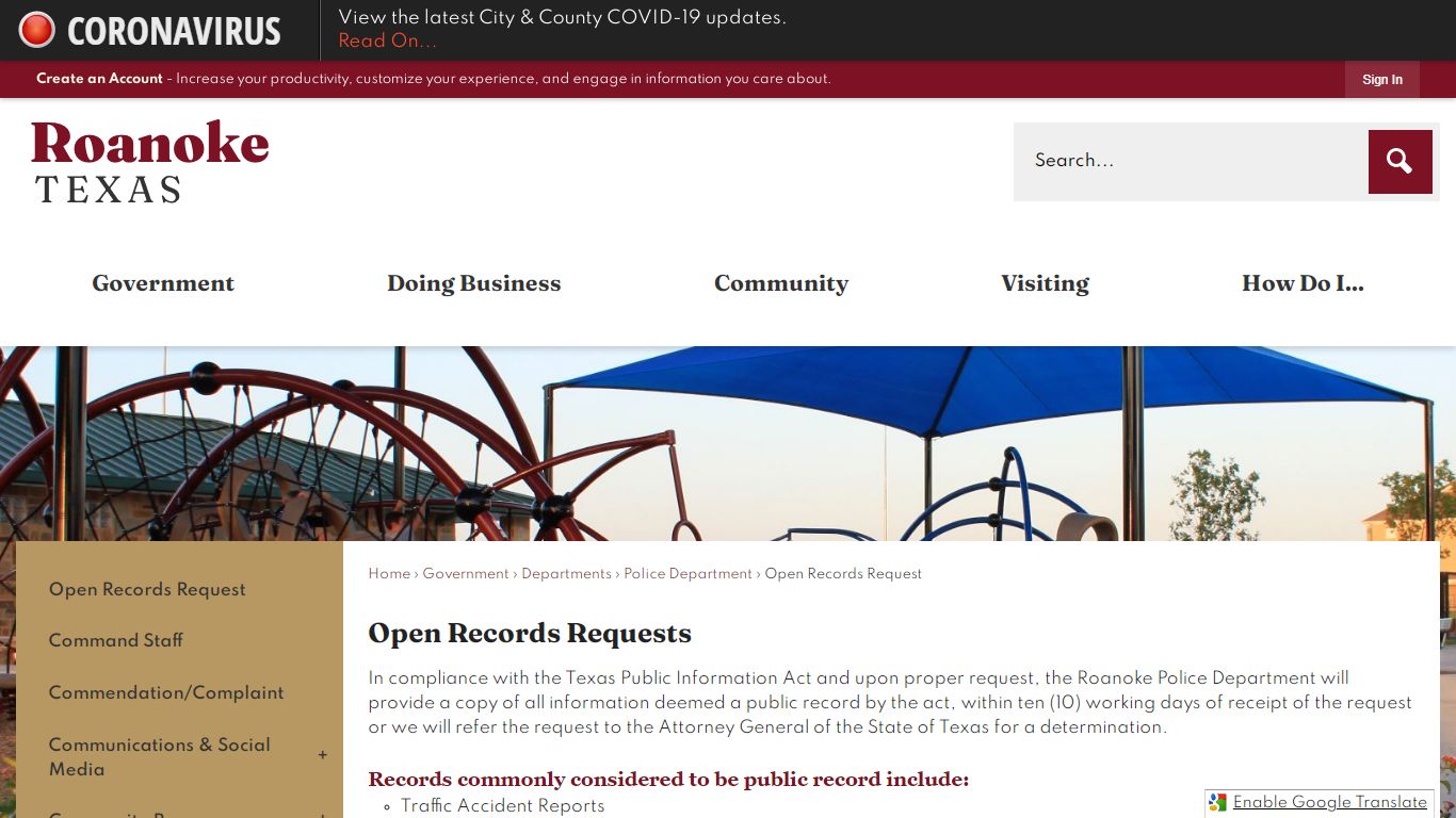 Open Records Requests | Roanoke, TX - Official Website